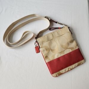 COACH Crossbody CORAL Swingpack Messanger Bag Canvas Preppy Vintage Y2K Luxury
